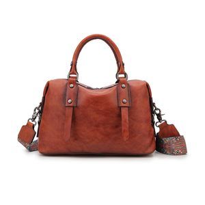 Retro Bag Satchel Roomy Pu Textured Strap Satchel Trendy Underarm Satchel